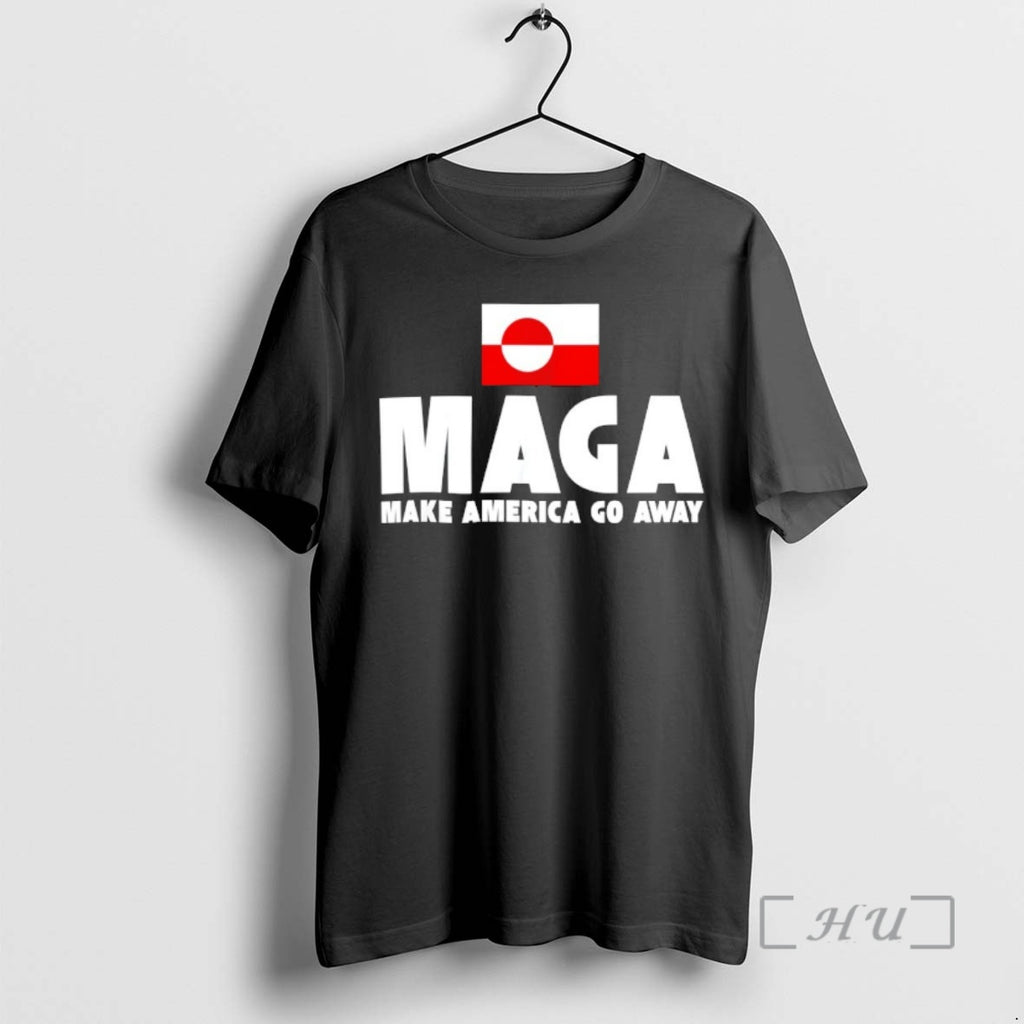 Trending Greenland Maga Make America Go Away Greenland Flag Political Satire Premium T Shirts Sweater