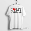 Trending I Love My Pitbull Heart T Shirt Unisex , , , Long Sleeve Tee