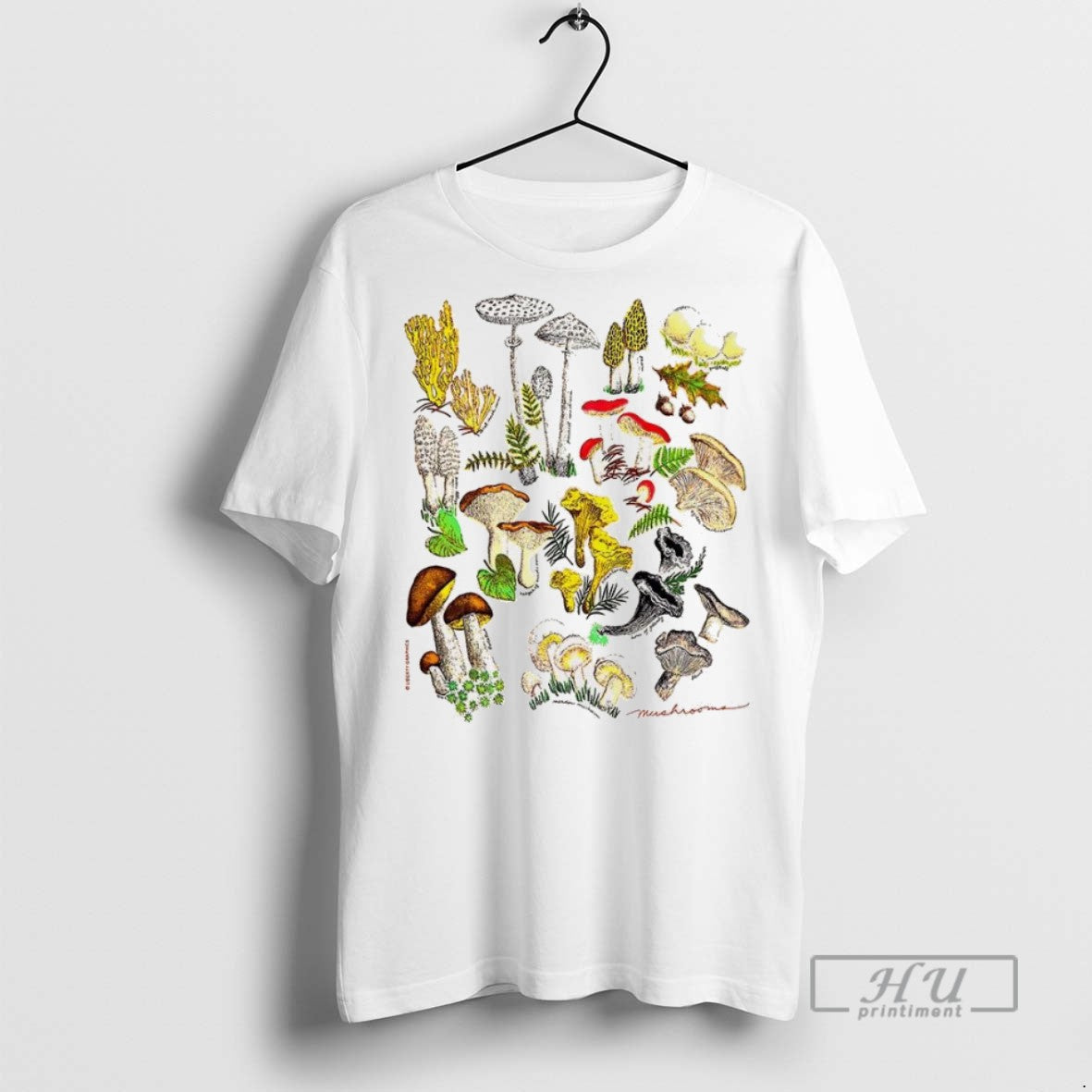 Trending Illustrated Prints Of Mushrooms Natural T Shirt Unisex , , , Long Sleeve Tee
