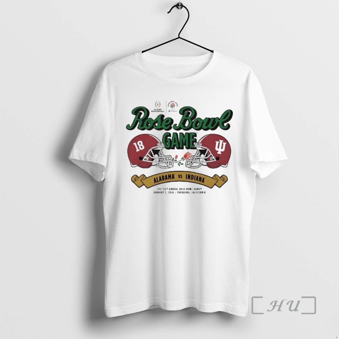 Trending Indiana Vs Alabama 2026 Rose Bowl Game Helmet Matchup T-Shirts