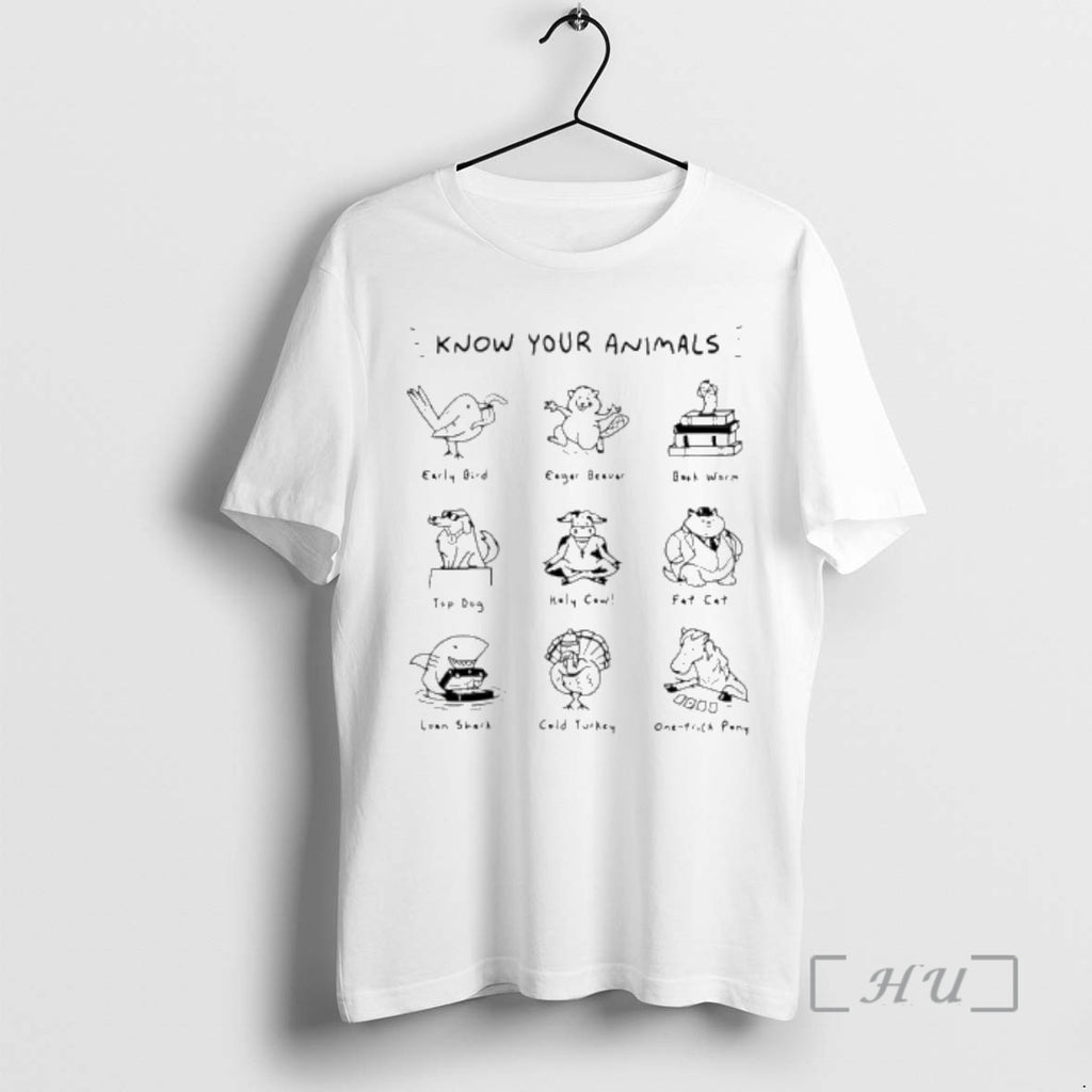Trending Know Your Animals Early Bird Eager Beaver Bookworm Top Dog Meme Premium T Shirts