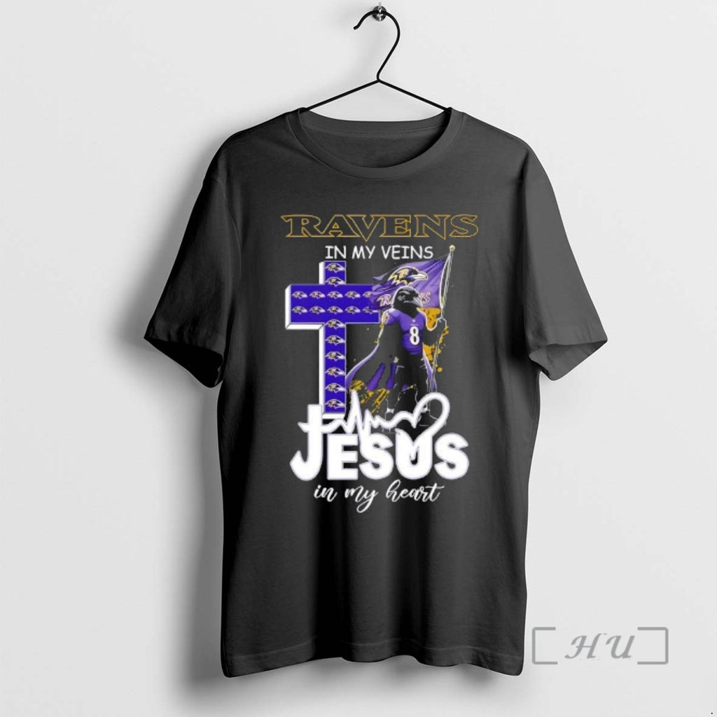 Trending Mascots Baltimore Ravens Hold Flag In My Veins Jesus In My Heart Premium