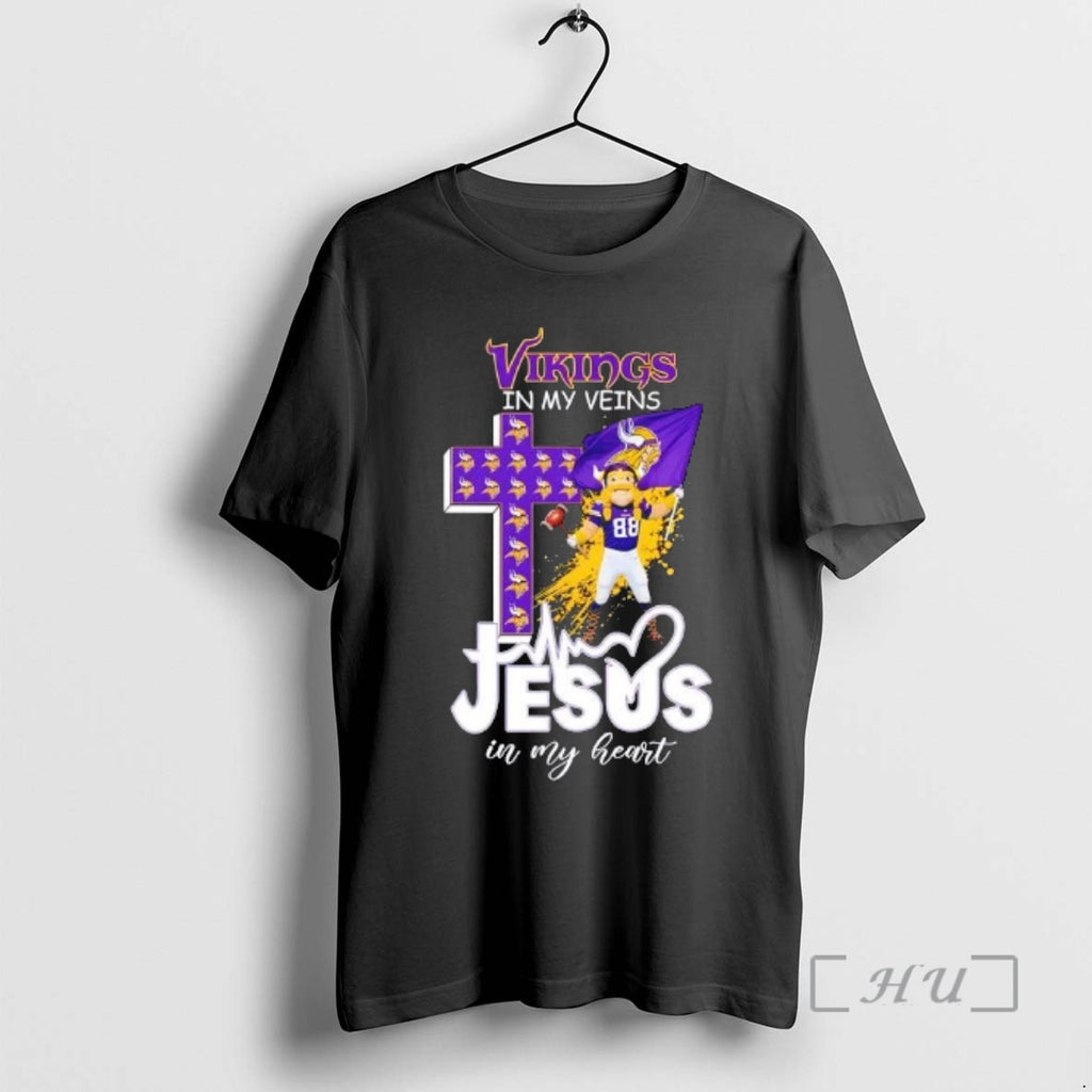 Trending Mascots Minnesota Vikings Hold Flag In My Veins Jesus In My Heart Premium