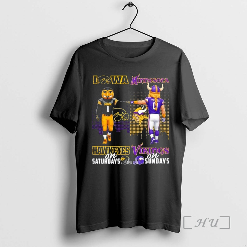 Trending Mascots Fist Bump Iowa Hawkeyes On Saturdays Minnesota Vikings On Sundays Skyline Premium