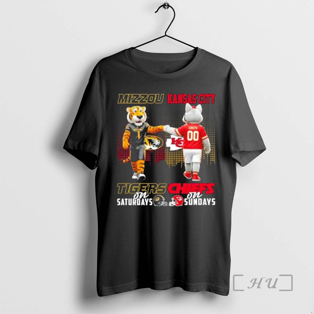 Trending Mascots Fist Bump Missouri Tigers On Saturdays Kansas City Chiefs On Sundays Skyline Premium