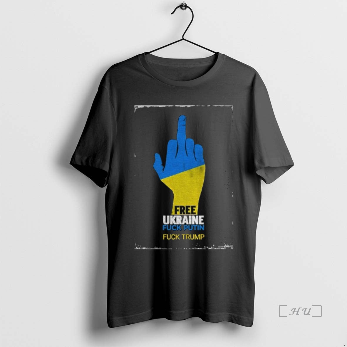 Trending Middle Finger Free Ukraine Fuck Putin Fuck Trump Political T-Shirts
