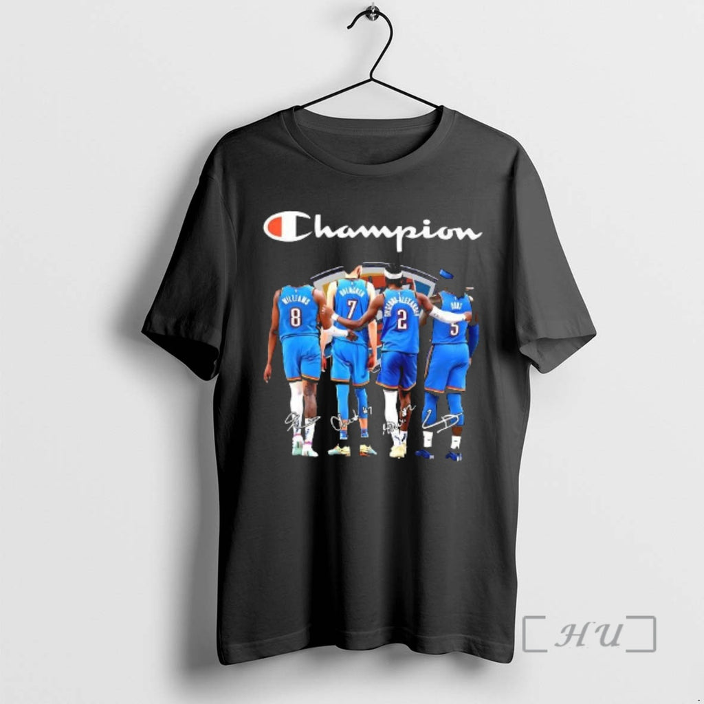 Trending Oklahoma City Thunder Nba Champion Williams Holmgren Gilgeous Alexander Dort Signature Premium T Shirts