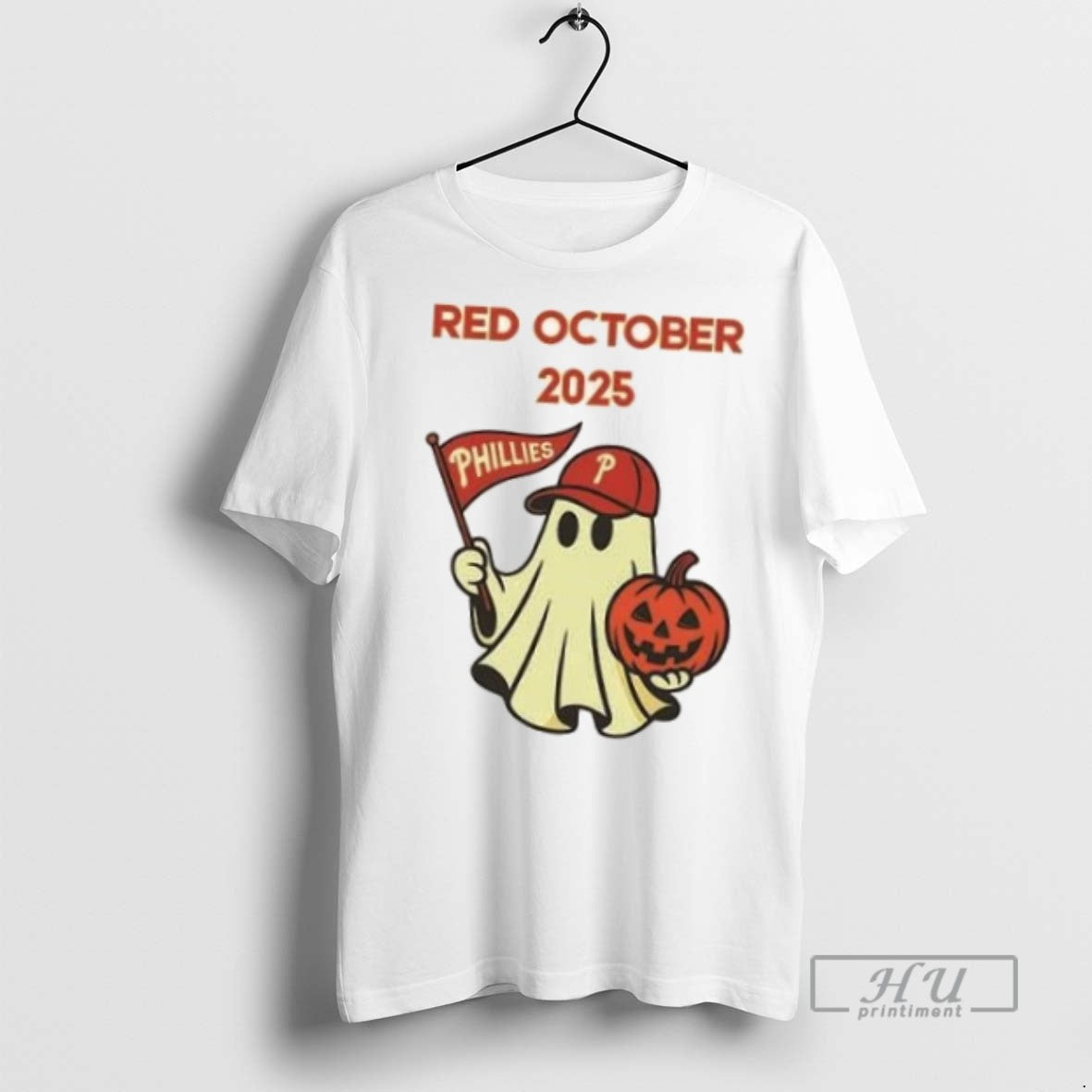 Trending Phillies Ghost Red October 2025 Halloween 2 Sided T Shirt Unisex , , , Long Sleeve Tee