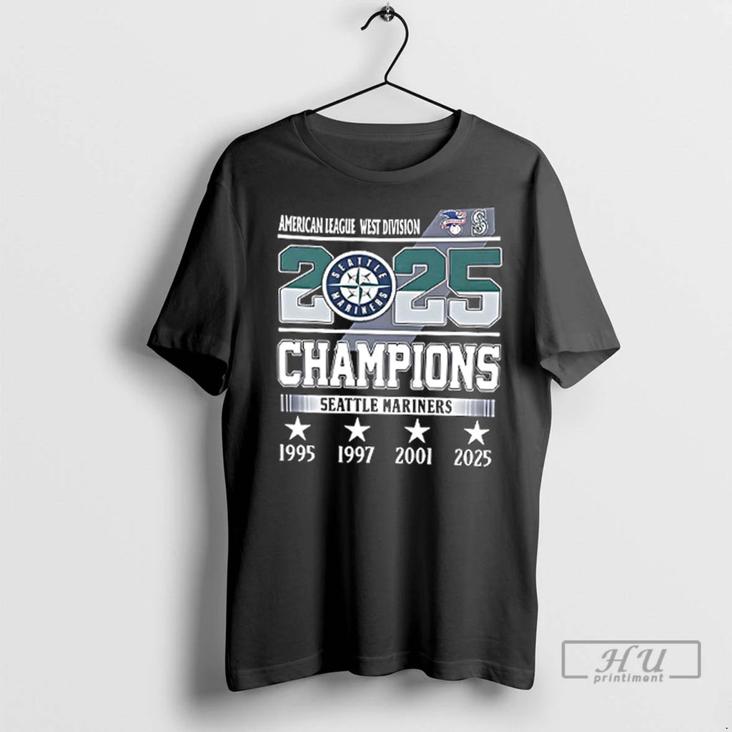 Trending Seattle Mariners 2025 Al West 4x Champions Players Number And Name 2 Sided