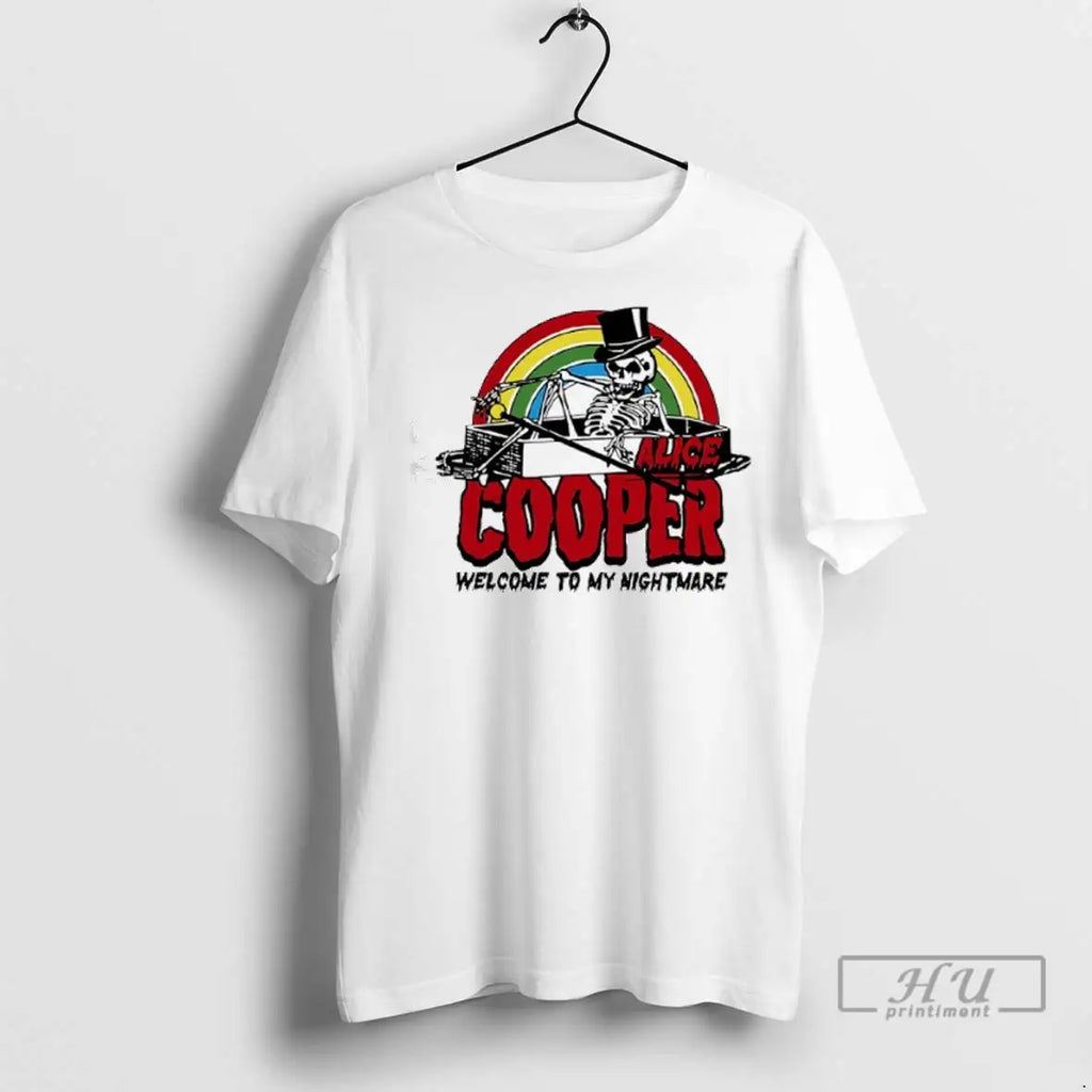 Trending Skeleton Rainbow Alice Cooper Welcome To My Nightmare Horror Halloween T Shirts