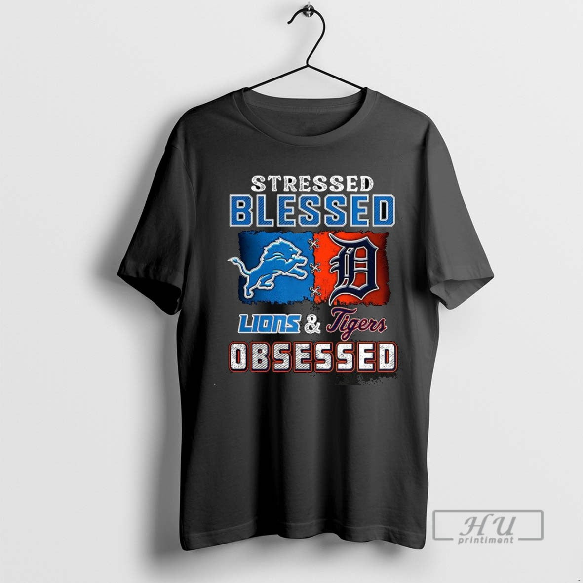 Trending Stressed Blessed Detroit Lions And Detroit Tigers Obsessed Fans T Shirt Unisex , , , Long Sleeve Tee