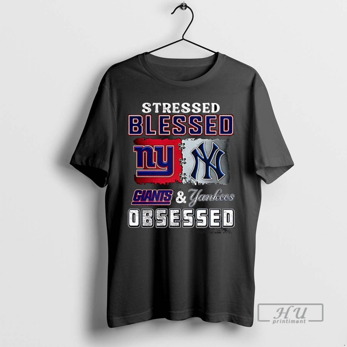 Trending Stressed Blessed York Giants And New York Yankees Obsessed Fans T Shirt Unisex , , , Long Sleeve Tee