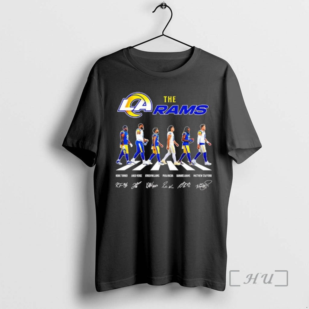 Trending The La Rams Featuring Player Signatures And Names Abbey Road Premium T Shirts Sweater