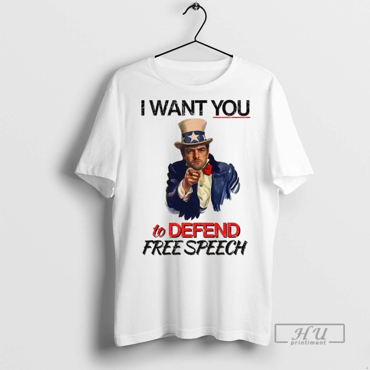 Trending Uncle Sam I Want You To Defend Free Speech Satirical T Shirt Unisex , , , Long Sleeve Tee