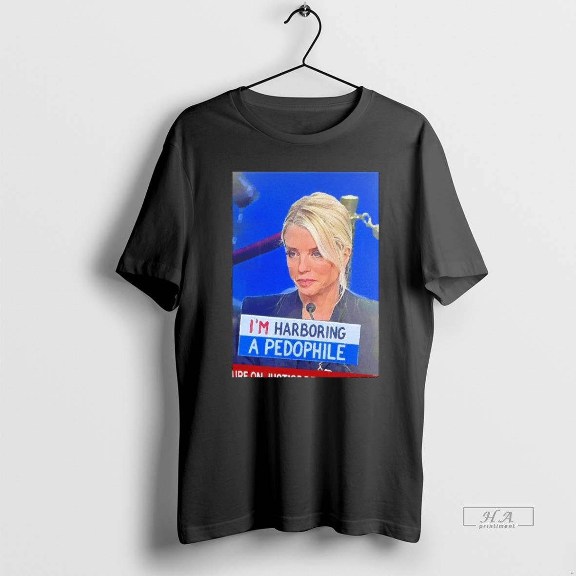 Trendy 52hrwdob Pam Bondi Protest Sign Im Harboring A Pedophile Blackshirt Unisex , , , Long Sleeve Tee