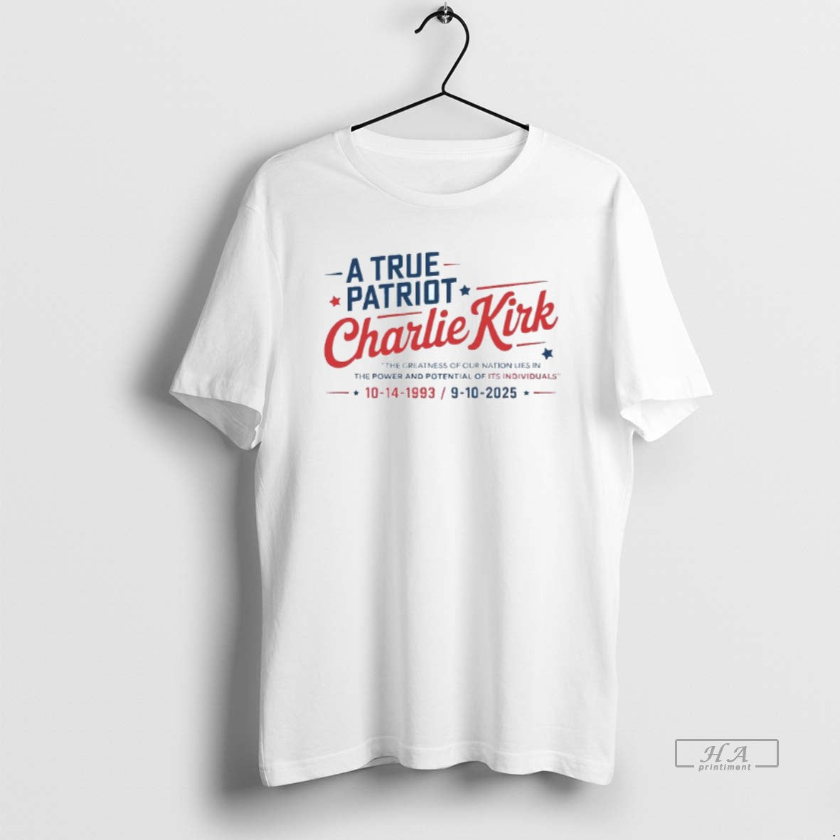 Trendy A True Patriot Charlie Kirk 1993 2025 Mens White Tee Unisex , , , Long Sleeve Tee