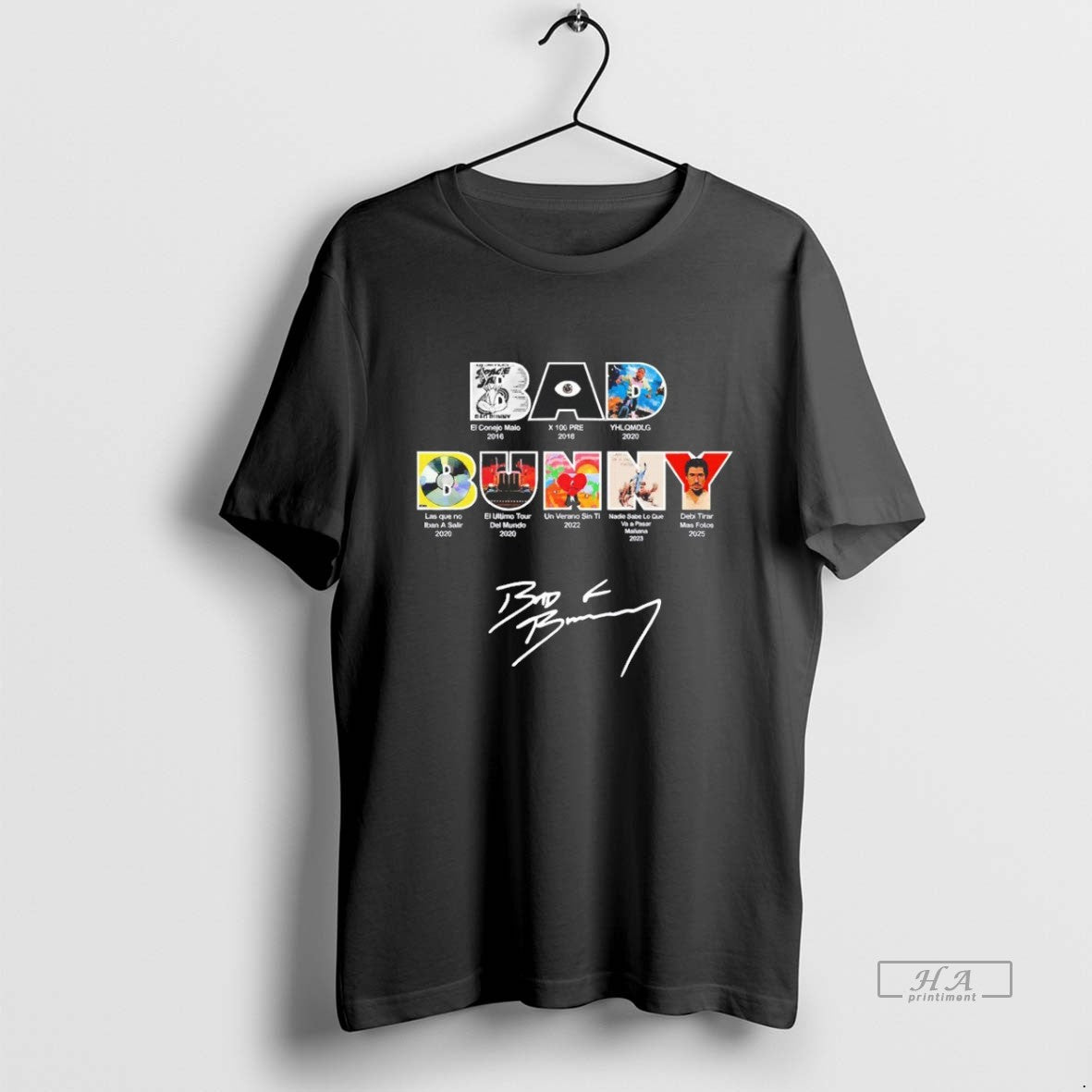 Trendy Bad Bunny Albums Signature Blackshirt Unisex , , , Long Sleeve Tee