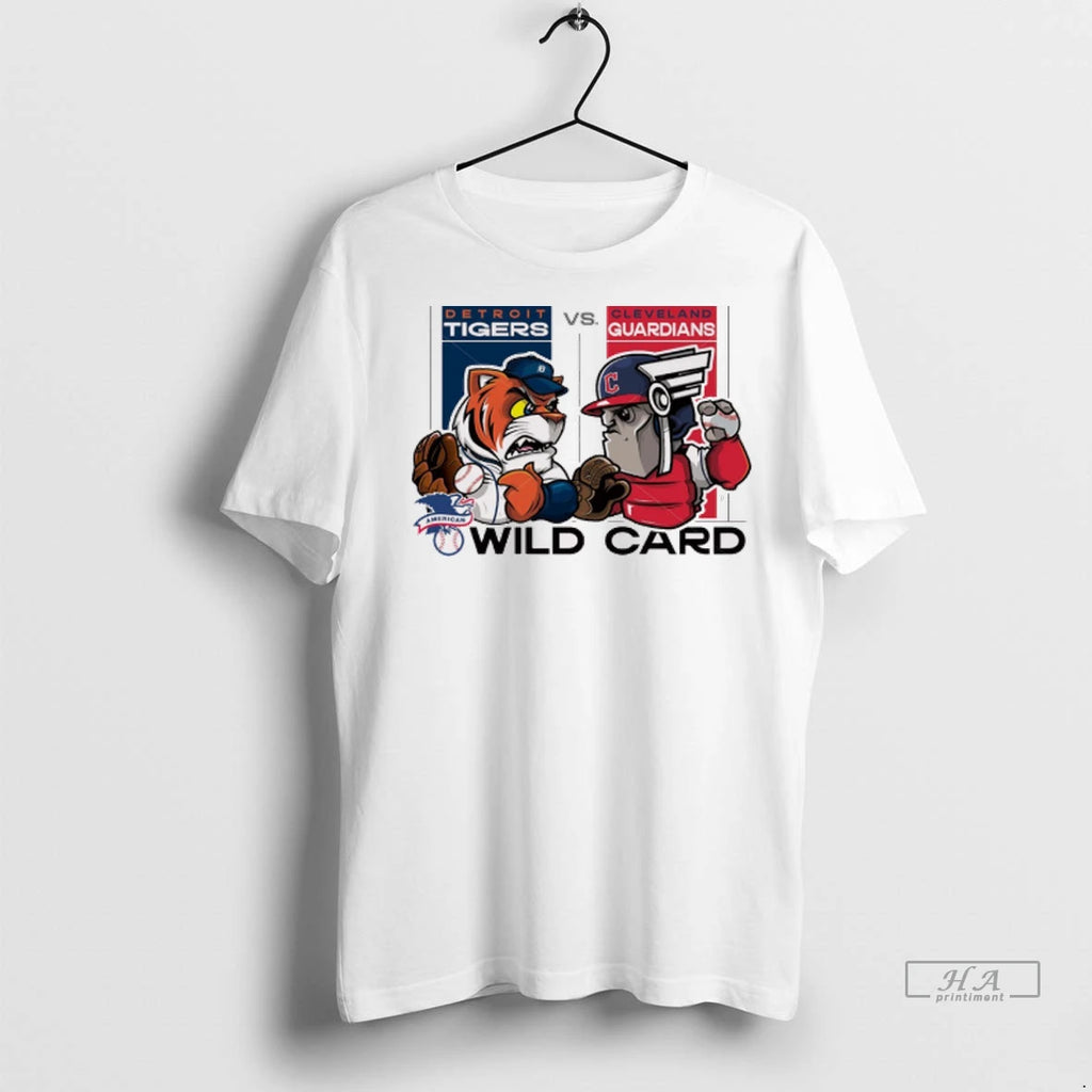 Trendy Detroit Tigers Vs Cleveland Guardians 2025 Mlb American League Wild Card Mascots Graphic