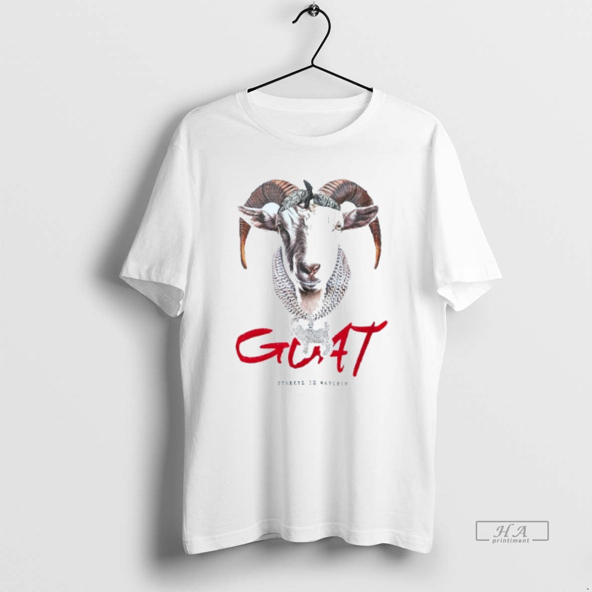 Trendy Goat Streetz Iz Watchin Mens White Tee Unisex , , , Long Sleeve Tee