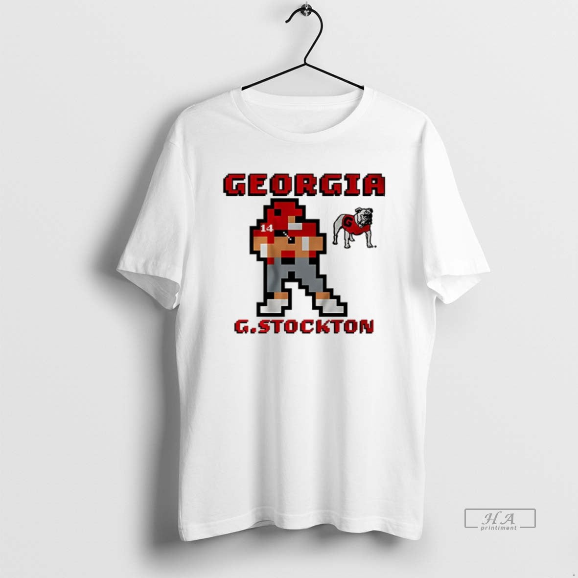 Trendy Gunner Stockton Georgia Bulldogs Football Retro Baller 8 Bit Style Unisex , , , Long Sleeve Tee