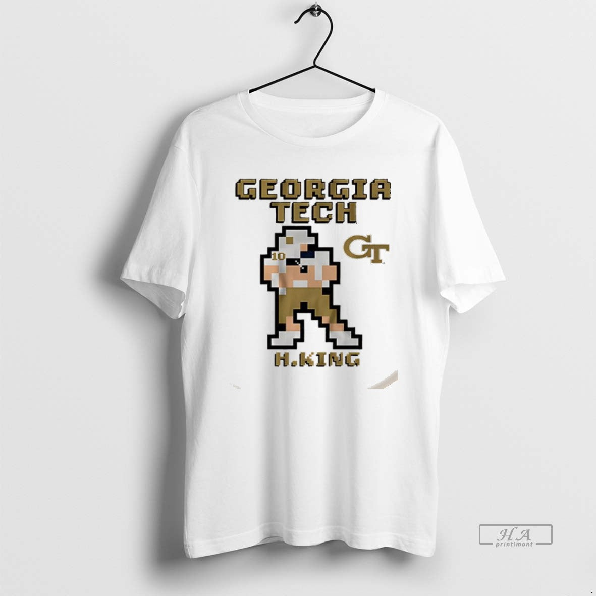 Trendy Haynes King Georgia Tech Yellow Jackets Football Retro Baller 8 Bit Style Unisex , , , Long Sleeve Tee