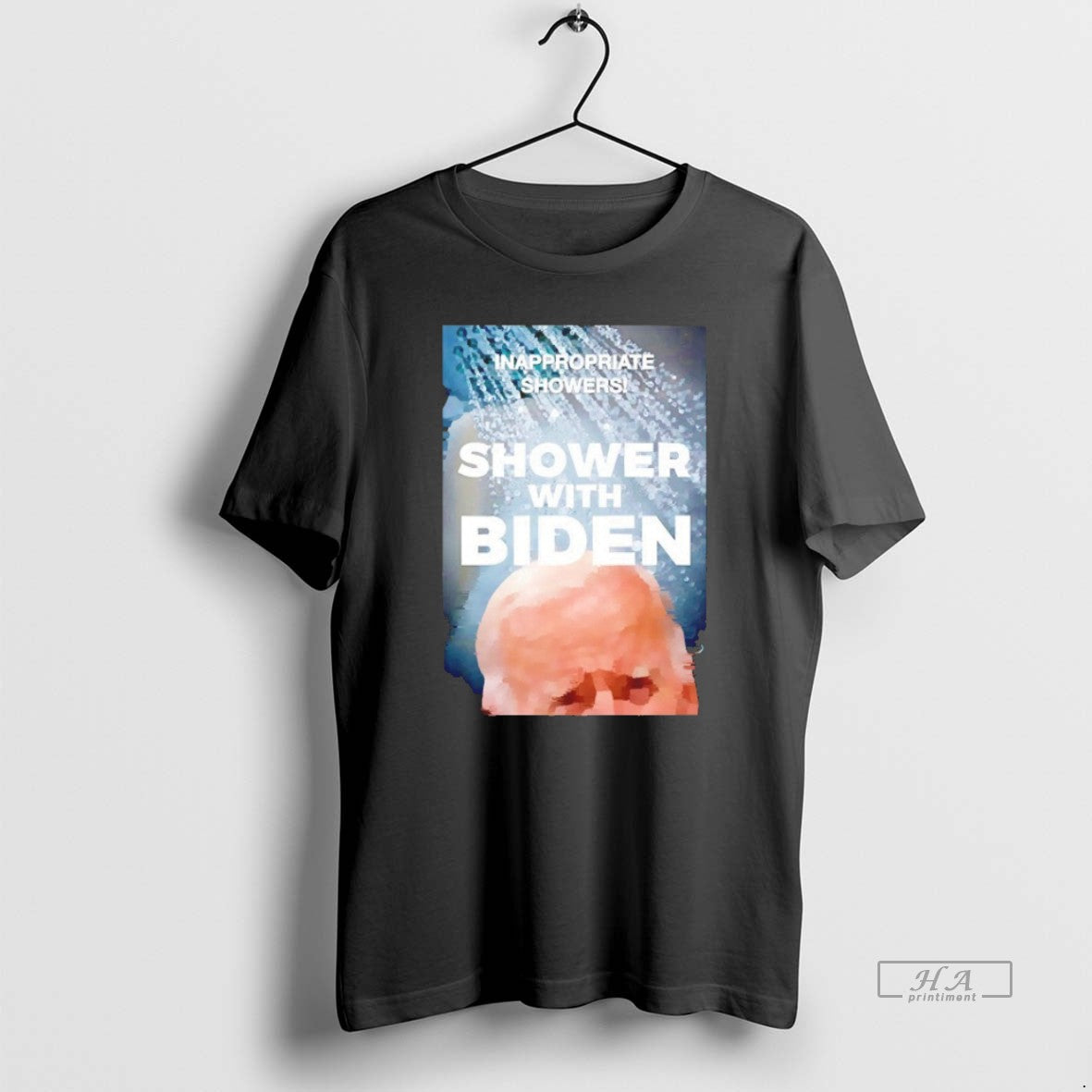 Trendy Inappropriate Showers Shower With Joe Biden Blackshirt Unisex , , , Long Sleeve Tee