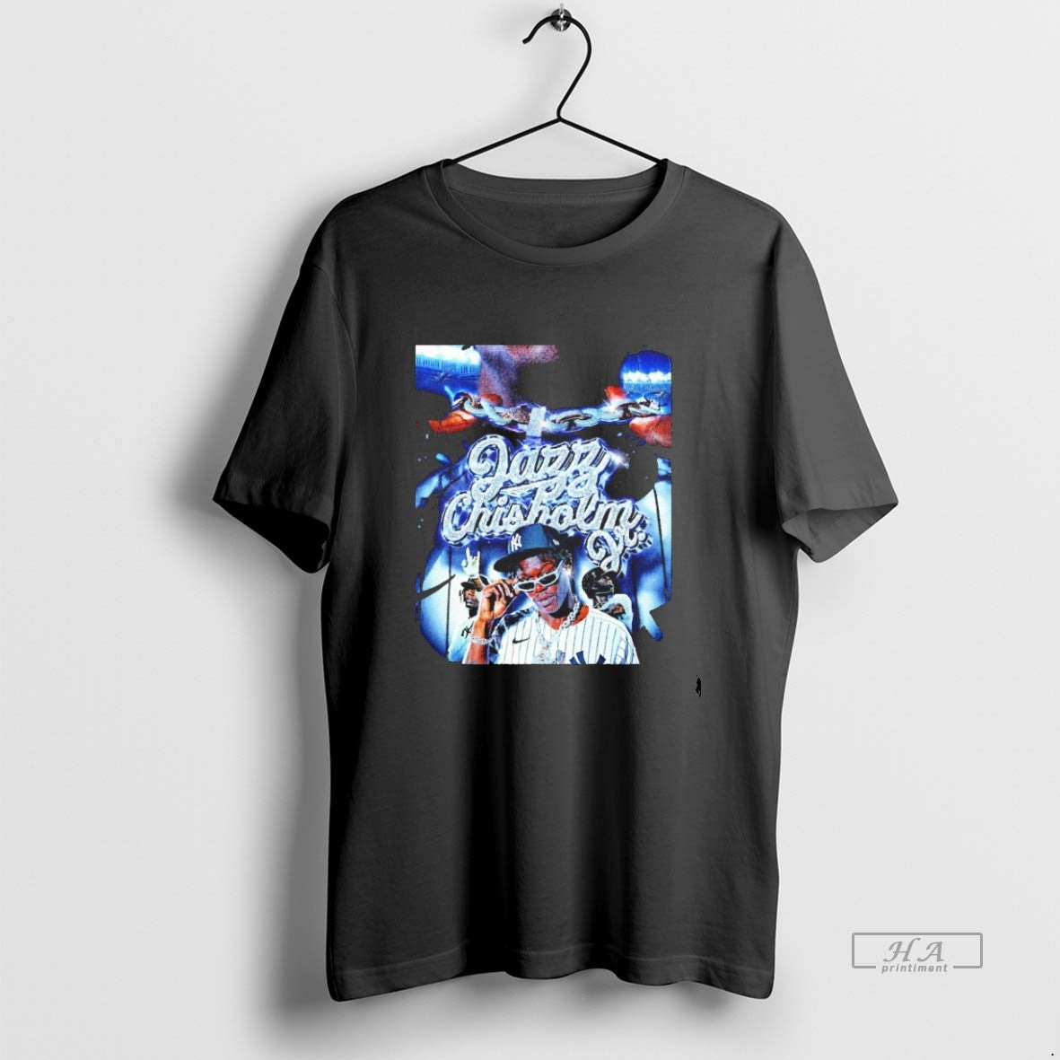 Trendy Jazz Chisholm Jr New York Yankees Player Diamond Chain Blackshirt Unisex , , , Long Sleeve Tee