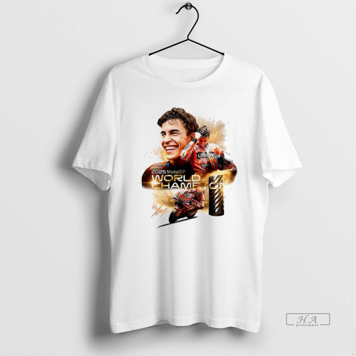 Trendy Marc Marquez Ducati Lenovo Team Motogp 2025 World Champhions Grand Prix Signature Unisex , , , Long Sleeve Tee