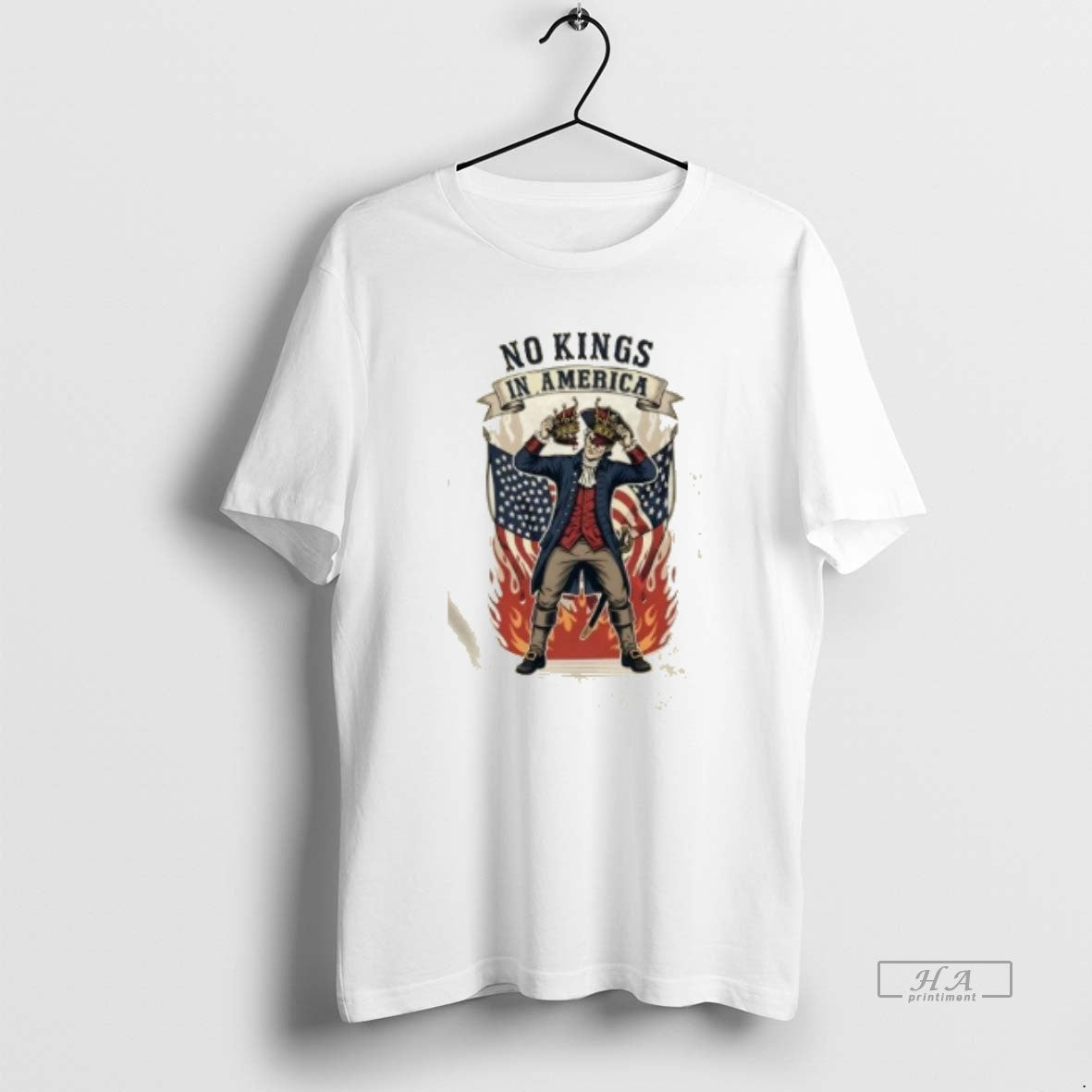 Trendy No Kings In America Human Rights Fire Us Flag Unisex , , , Long Sleeve Tee