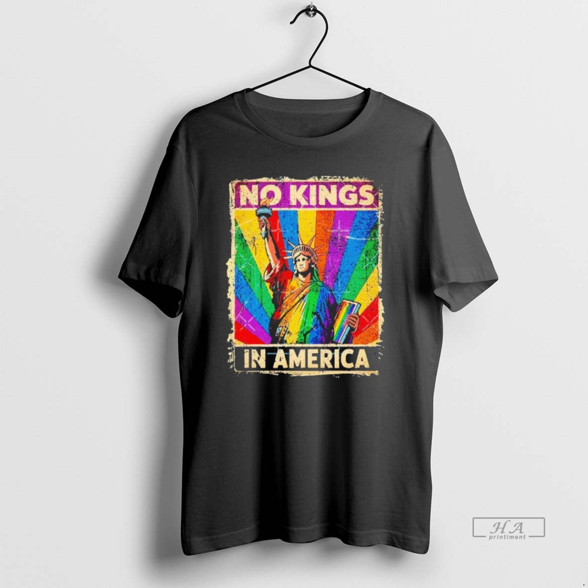 Trendy No Kings In America Statue Of Liberty Lgbt Blackshirt Unisex , , , Long Sleeve Tee