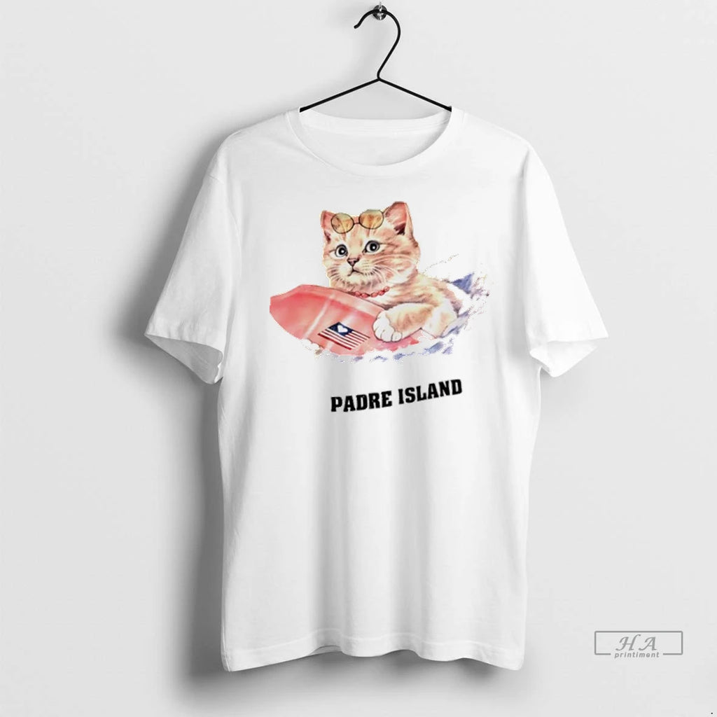 Trendy Officials Cat Surfing Padre Island Shirt Sweater