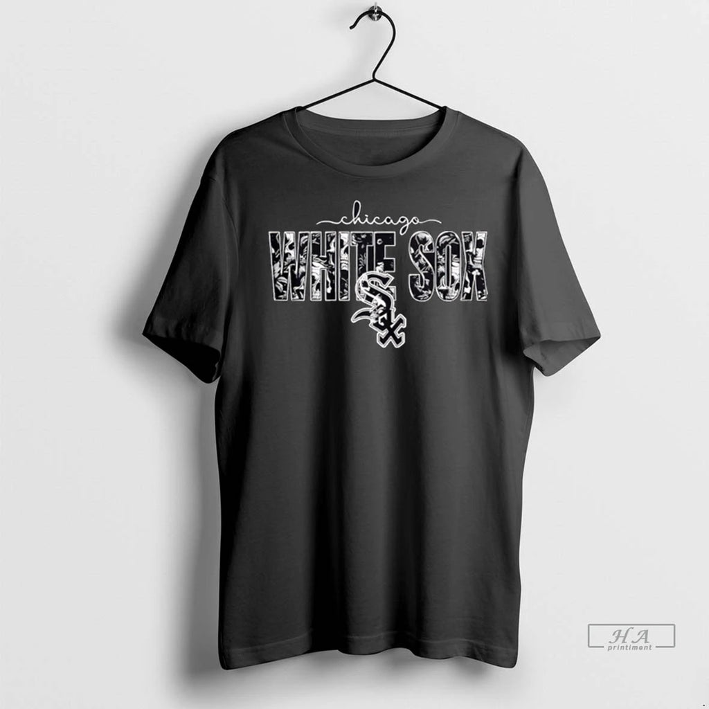 Trendy Officials Chicago White Sox Skulls Floral Graphic Baseball Shirt Sweater