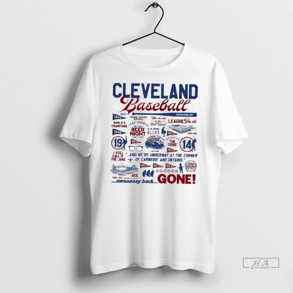 Trendy Officials Cleveland Baseball History Collage Away Back Gone Shirt Sweater