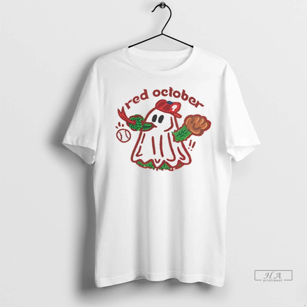 Trendy Officials Philadelphia Phillies Ghost Red October Halloween Shirt Sweater
