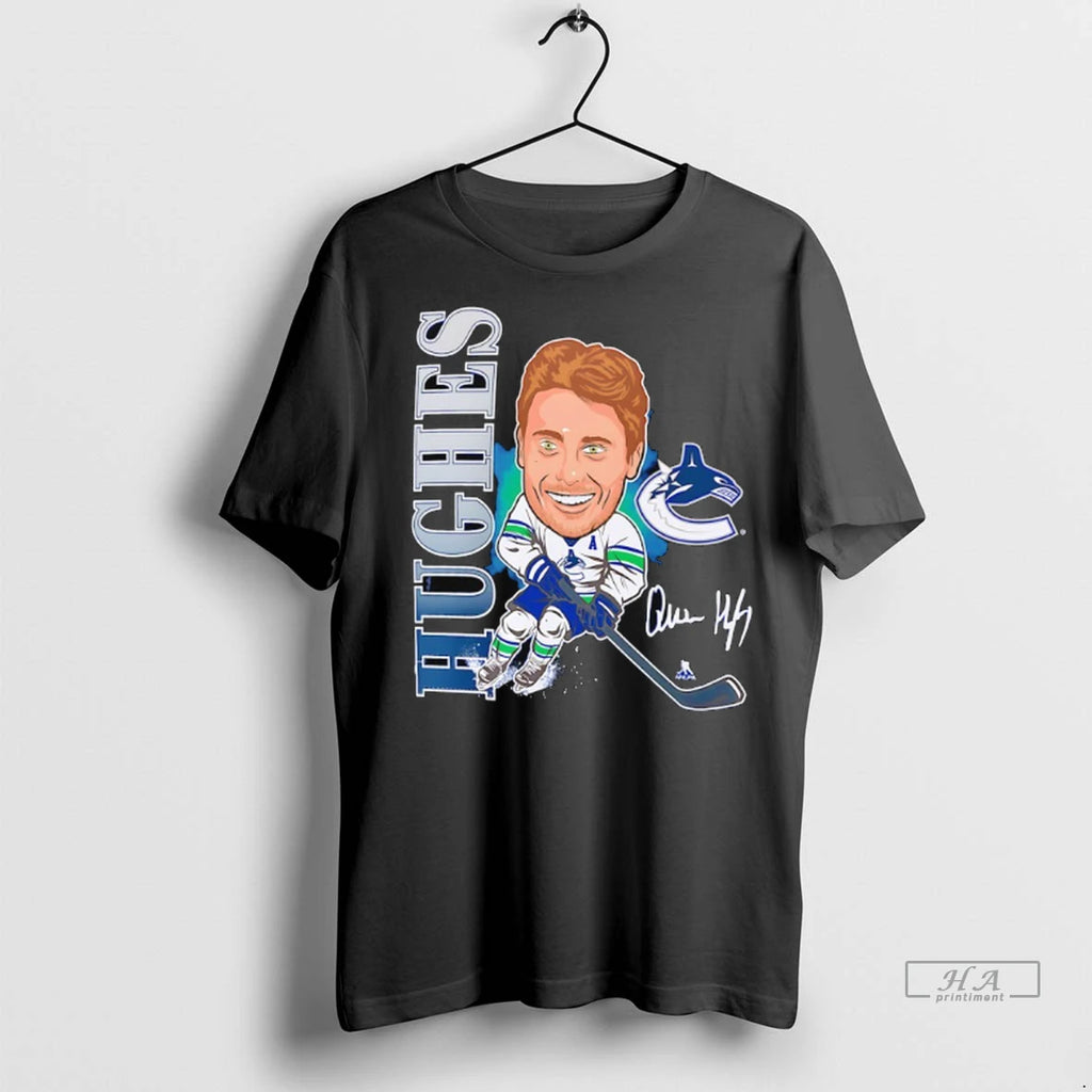 Trendy Officials Quinn Hughes Vancouver Canucks Hockey Caricature Player Signature Shirt Sweater