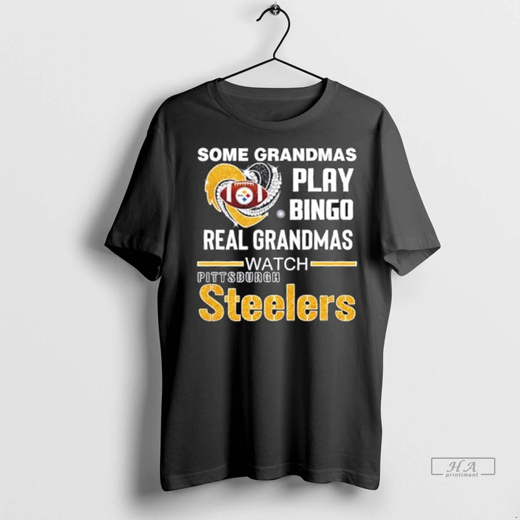 Trendy Officials Some Grandmas Play Bingo Real Grandmas Watch Pittsburgh Steeler Football Diamond Heart