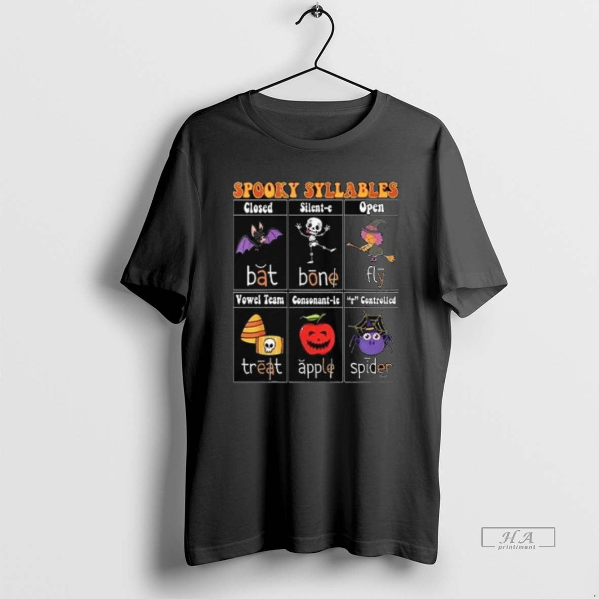 Trendy Spooky Syllables Teacher Funny Halloween Long Sleve Unisex , , , Long Sleeve Tee