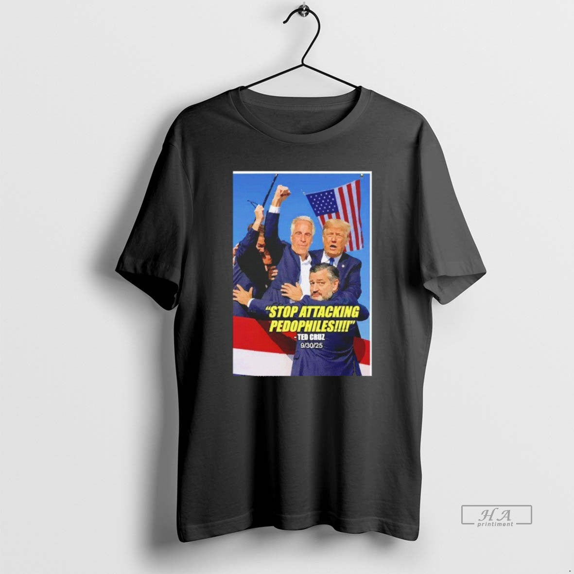 Trendy Stop Attcking Pedophiles Ted Cruz Trump Fight Parody Blackshirt Unisex , , , Long Sleeve Tee