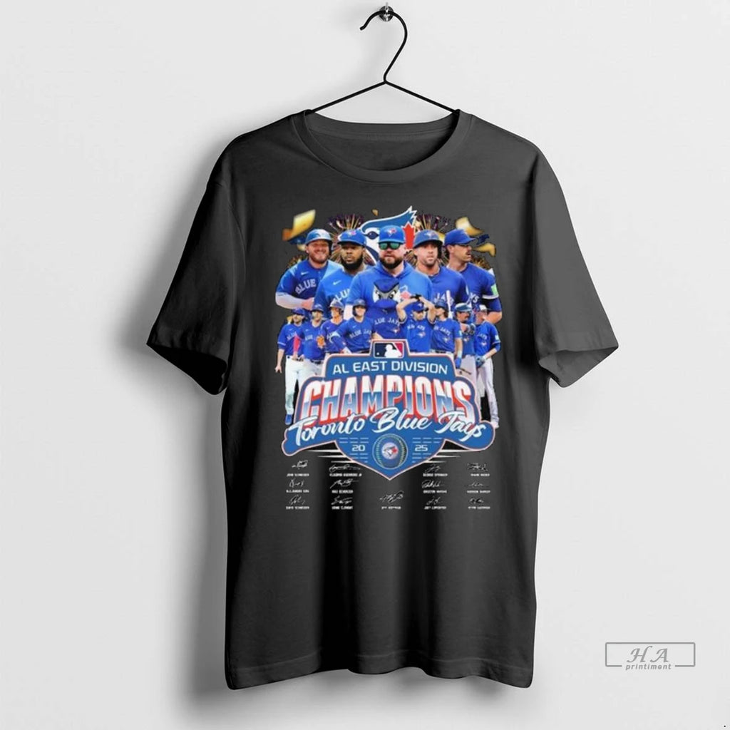 Trendy Toronto Blue Jays 2025 Al East Division Champion Team Graphic Signatures Long Sleve