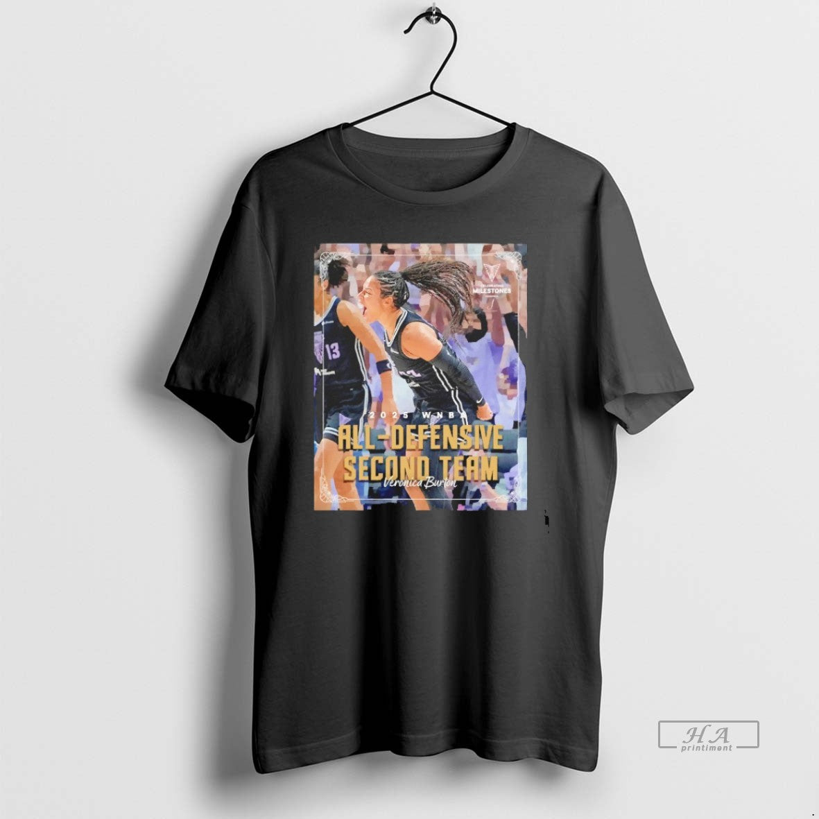 Trendy Veronica Burton Golden State Valkyries 2025 Wnba All Defensive Second Team Blackshirt