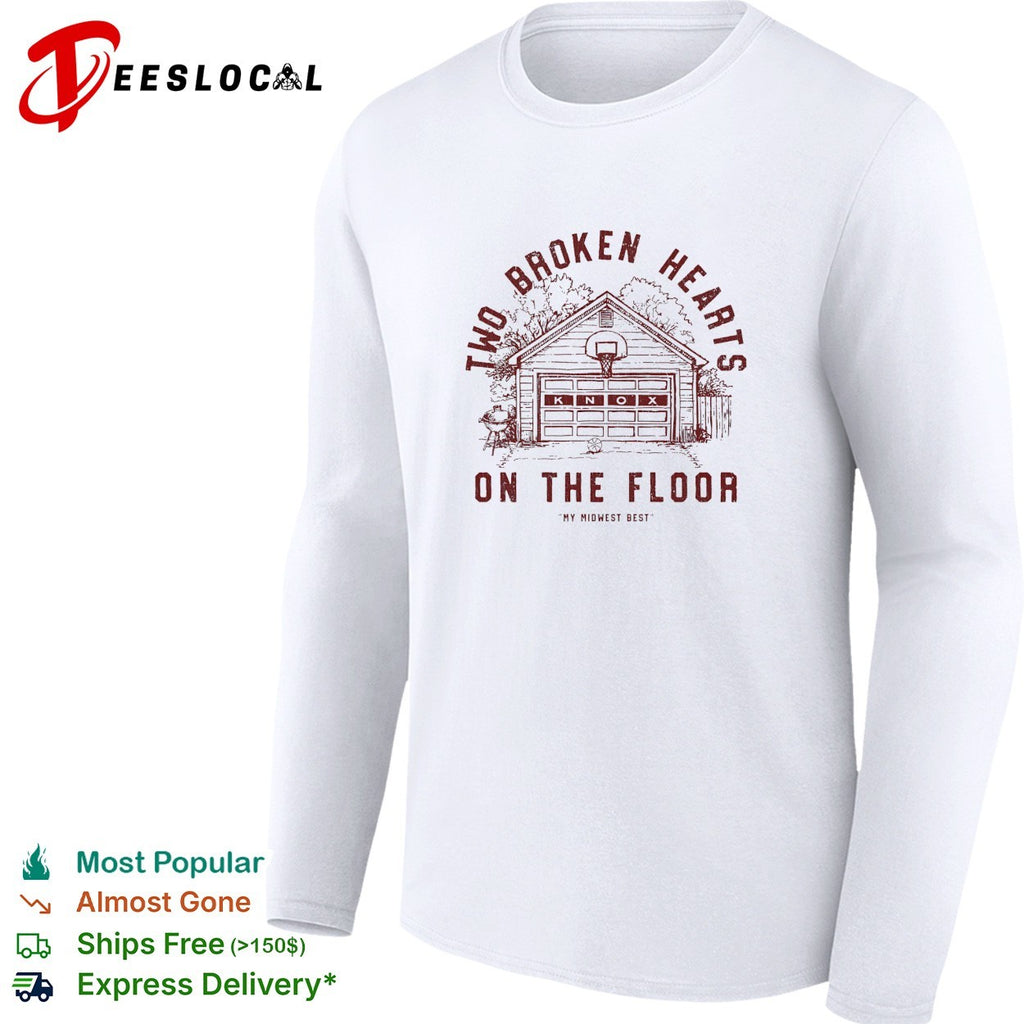 Two broken hearts on the floor Knox garage basketball hoop and grill midwest shirt