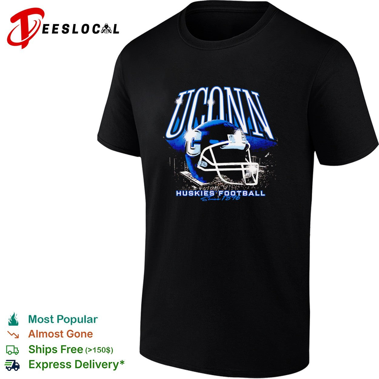 UConn Huskies football team helmet since 1896 vintage distressed shirt