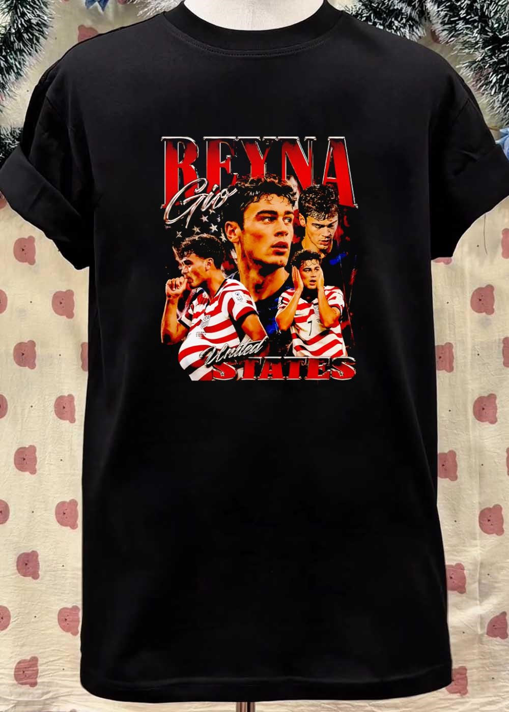 US Soccer Star Gio Reyna Focused and Celebrating United States T-Shirt
