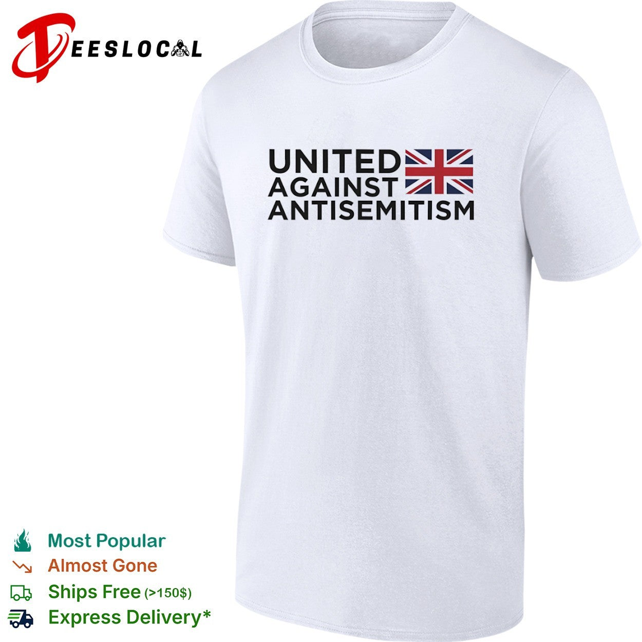 United Against Antisemitism UK flag anti-hate shirt