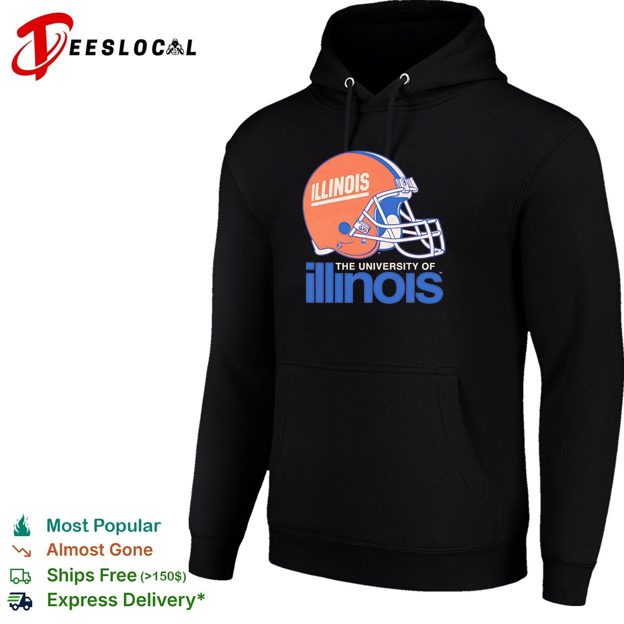 University of Illinois Fighting Illini football helmet team logo badge shirt
