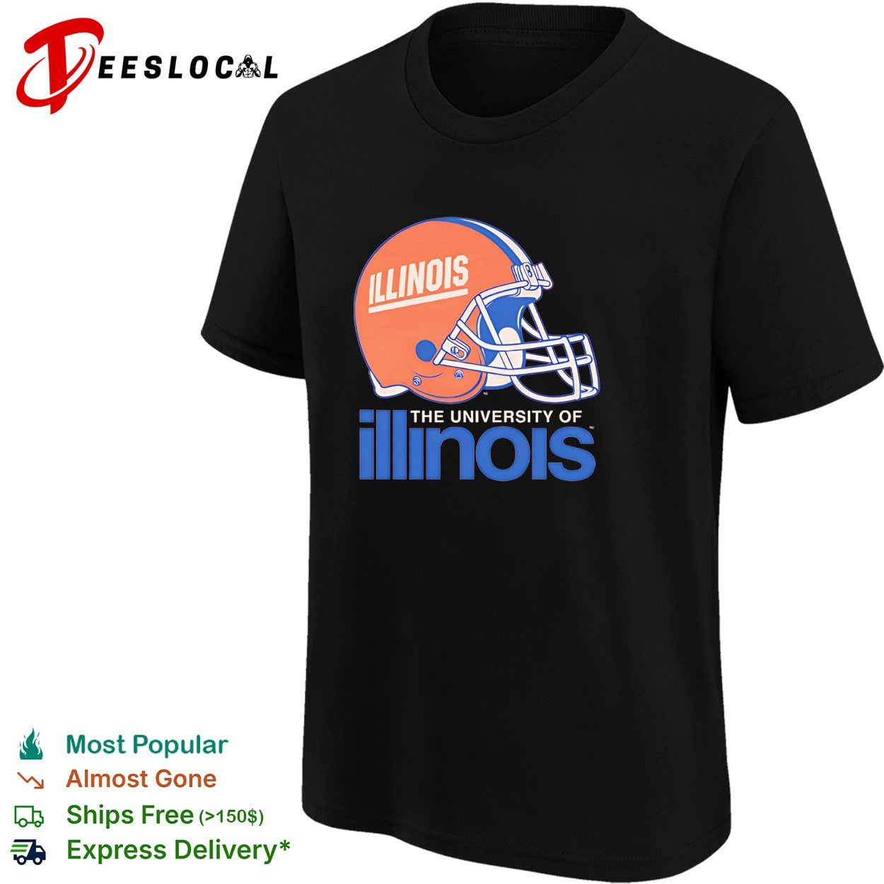 University of Illinois Fighting Illini football helmet team logo badge shirt