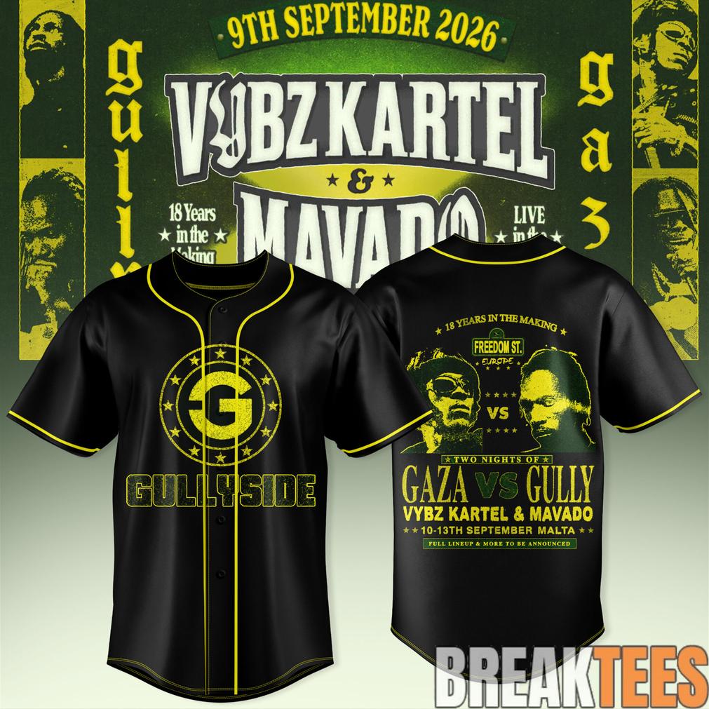 VYBZ KARTEL x MAVADO – GAZA vs GULLY Special Baseball Jersey
