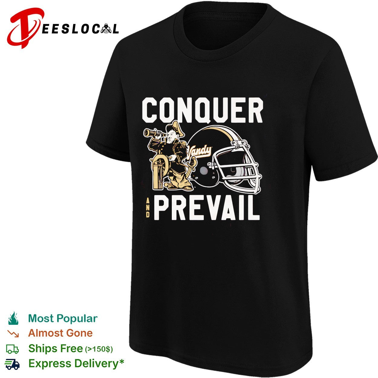 Vanderbilt Commodores conquer and prevail pirate mascot with helmet shirt