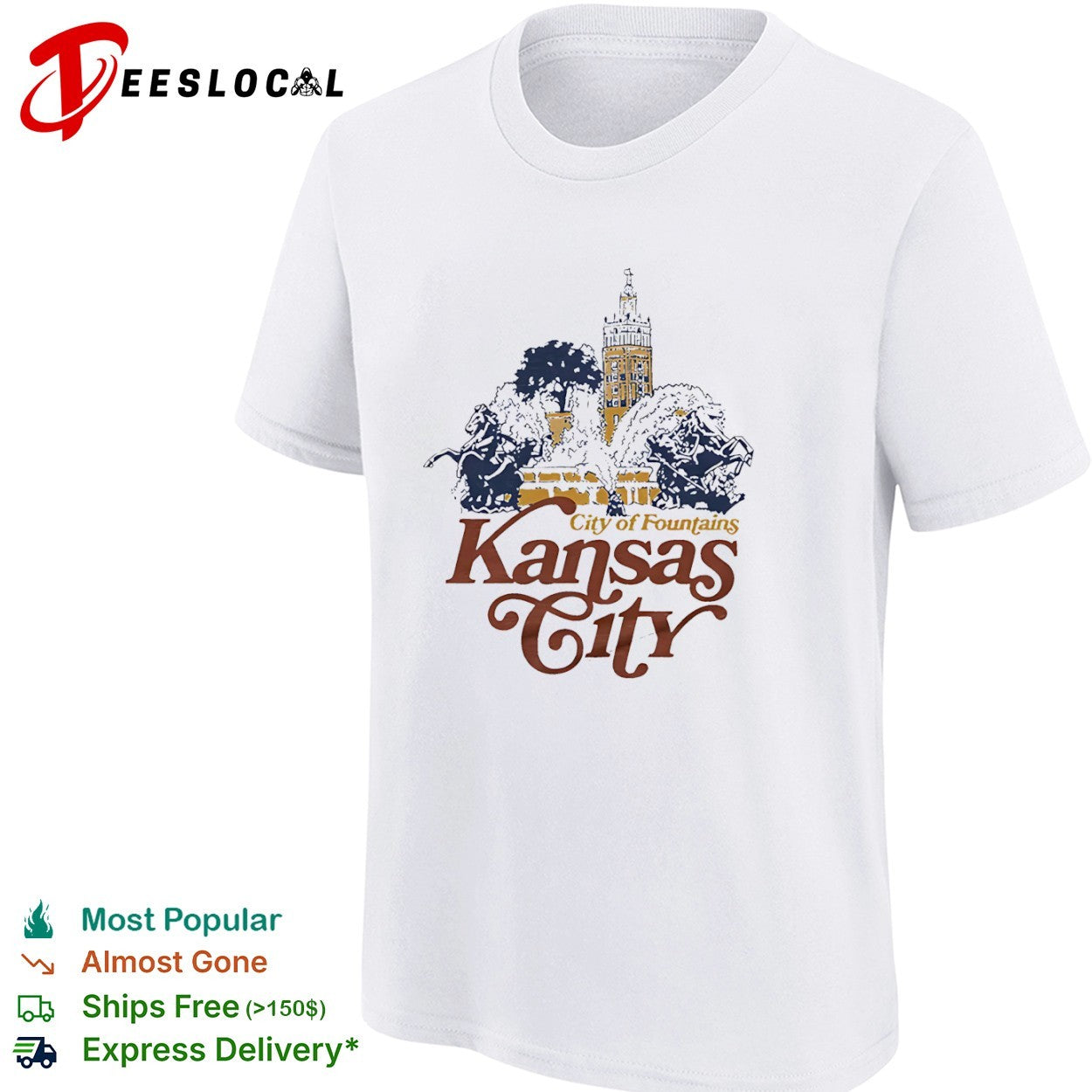 Vintage Kansas City City of Fountains Missouri shirt