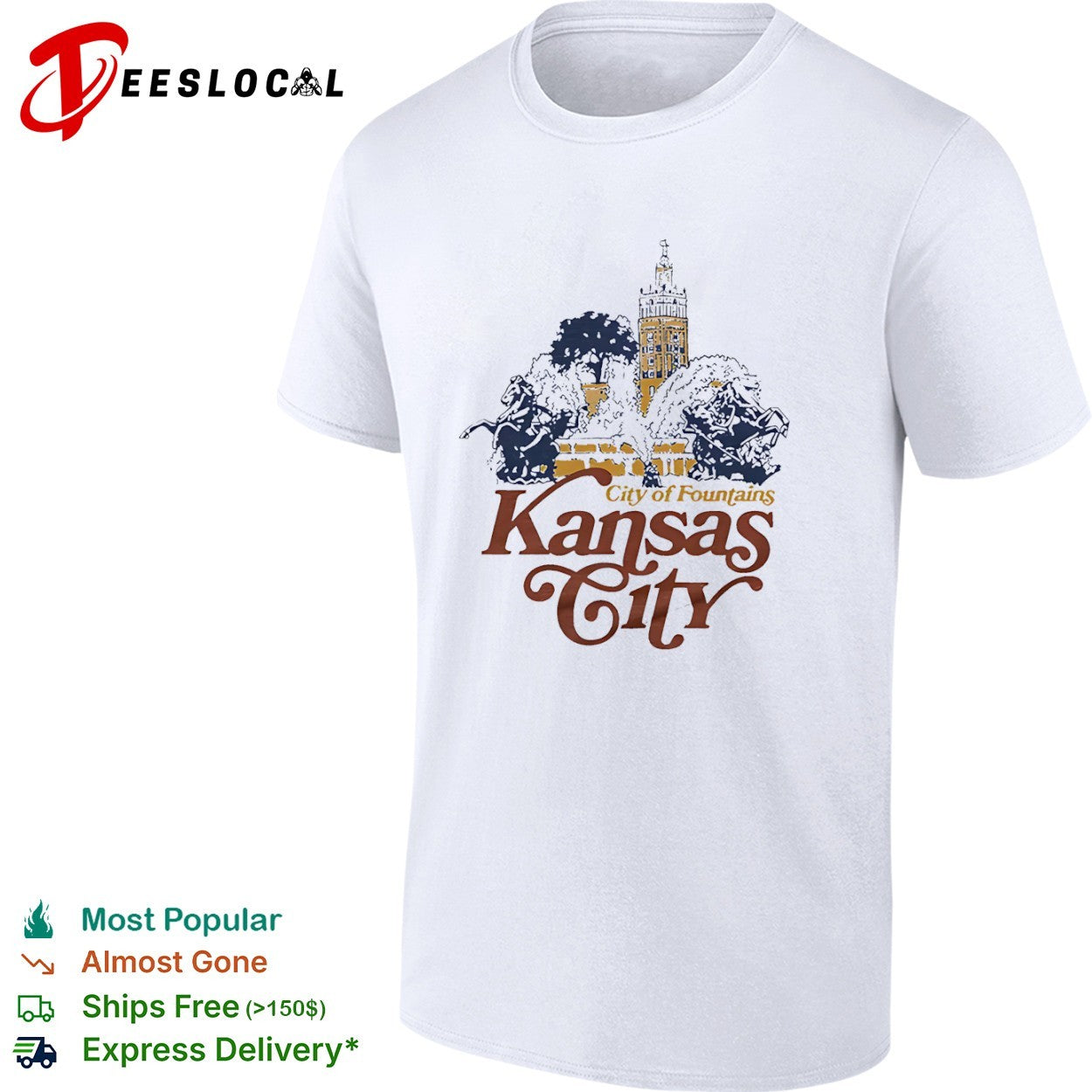 Vintage Kansas City City of Fountains Missouri shirt